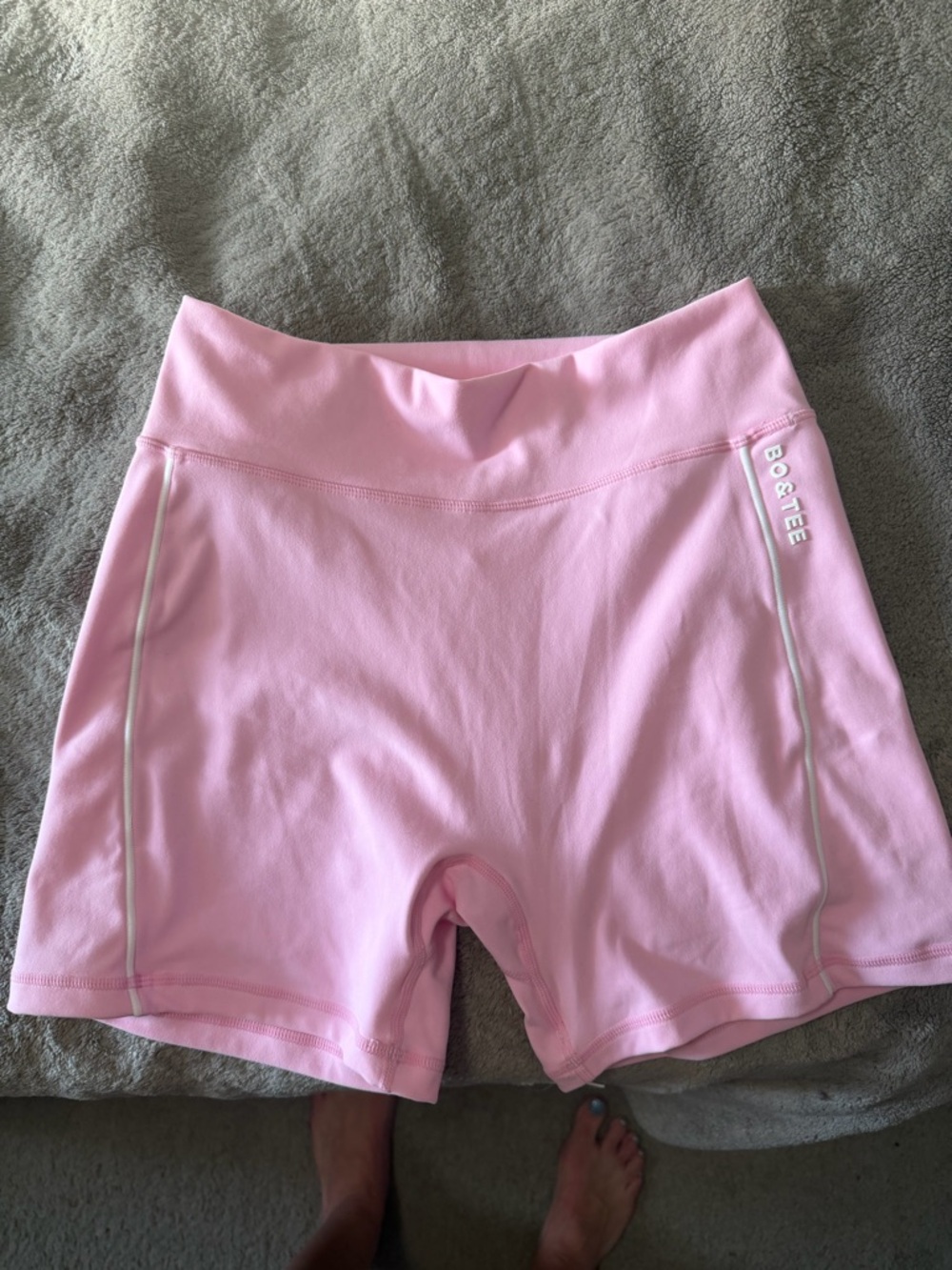 BO&Tee Pink High-Rise Athletic Bike Shorts